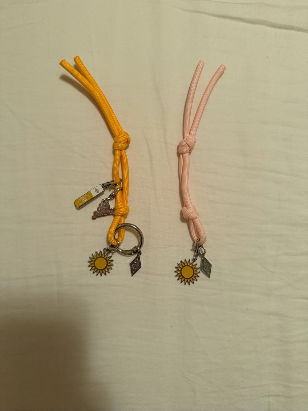 Sol de Janiero Keychain With Charms - Yellow and Pink